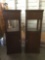 pair of tall wood night stands w/ bottom cabinets for storage