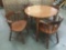 Vintage round maple table with 1960's Heywood-Wakefield colonial style chairs