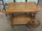Vintage oak rolling tea cart/ service cart