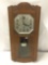 Art Deco Veritable Westminster hanging time/strike/chime antique wall clock w/ oak case