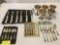 Lot of assorted silver plate, spoons, knives, and Goblets. Also includes 5 Sterling Silver Spoons,