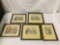 5x framed Original Godeys fashion advertisements from the 1860's