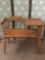 Vintage oak telephone bench/chair with spindle back