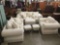 River Oaks living room set - Sofa, Loveseat, armchair & 3 ottomans - matching white design