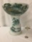 Large ceramic Japanese planter - painted watermill / misty water scene landscape