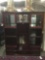 Roiatti decorative Asian inspired lighted display cabinet hutch w/ glass front & ample storage