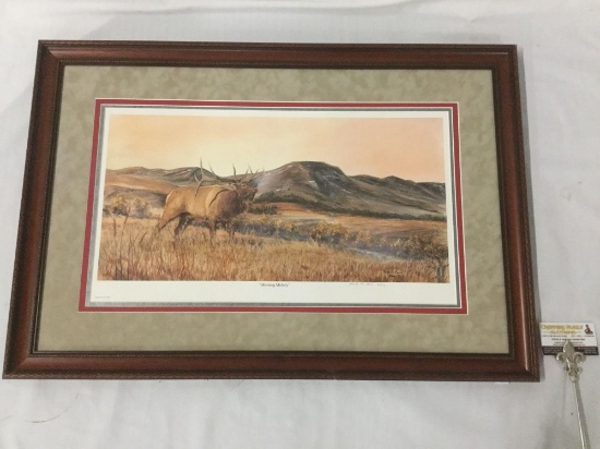 Morning Melody by Mark M. Ford signed & dated 2000 - #'d 41/200 limited edition elk print