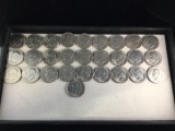 Collection of 28 uncirculated quality Eisenhower dollars from 1971 to 1978