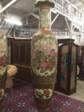 Huge vintage Asian hand decorated ceramic Vase, approx 110 x 26 inches.