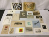 Lot of original paintings, sketches and prints incl. sketch book, Marie Berg, Harry Smith, Clara