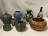 Collection of vintage ceramic art bowls and cases - some signed by the makers- various designs