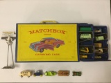 Antique 1965 Matchbox diecast car carrying case full of Lesney, Matchbox, Lindberg, Tootsie Toy and