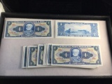 Bundle of 50 Brazilian Uncirculated bank notes in sequential order