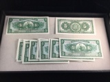 Bundle of 50 Peruvian cinco soles (5 dollar) uncirculated bank notes