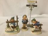 set of 3 Hummel figurines, MK 5's, Barnyard Hero, Home from Market, Feathered friends