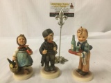 set of 3 Hummel Figurines, MK 5's, Visiting an Invalid, Chimney sweep, and Waiter.