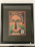 The Warrior by Christina Nichols African portrait print signed and numbered 239/1500 in frame