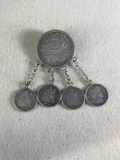 Antique coin silver brooch made from old U. S. Coins, nice piece