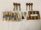 x26 Assorted Palm Grip Wood Carving Knives. Bolton, Ramelson, etc. see pics.