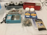 x2 rock tumblers, Lortone and Chicago Rotary Tumblers. Also includes polisher and stones, see pics.