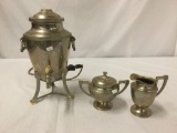 Vintage Universal Electric Coffee Pot w/ matching sugar & cream jars - coffee pot missing top of lid