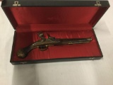Antique Reproduction Flintlock Pistol with Case. Marked London, See pics.