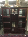 Roiatti decorative Asian inspired lighted display cabinet hutch w/ glass front & ample storage