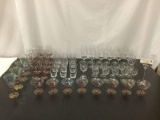 58 pieces of decorative glass ware, 7 different styles, see pics