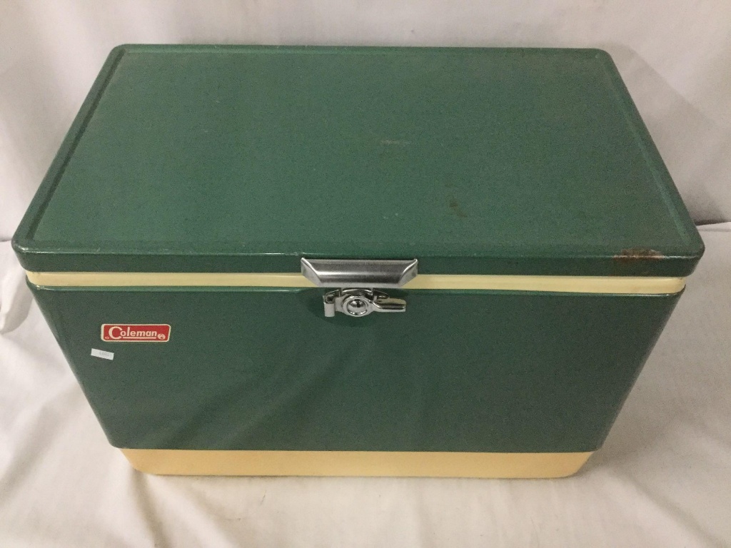 coleman green metal cooler