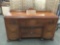 Antique art deco elegantly carved maple buffet server with fine veneer - good condition