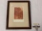 Vintage framed limited edition block print of 100, signed by artist Willie Reed Rove - La Raspa -