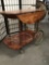 Stunning Italian bar / tea service cart with decorative inlay and burled veneer