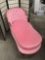 Vintage pink chaise lounge with tufted back and in good cond