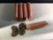 5 full rolls of Lincoln wheat pennies, various dates from 1939 to 1955