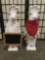 2 Plaster Chef Pig Statues, 1 with Blackboard - fun home decor