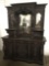 RARE Antique Black forest oak German buffet w/ornate hand carved detail of men/women, cherubs, lions