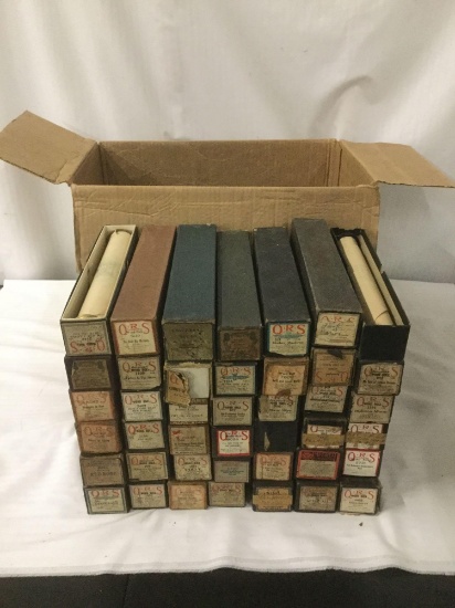 x56 Player Piano Rolls In Boxes. By Universal, QRS, Imperial, etc. see pics.