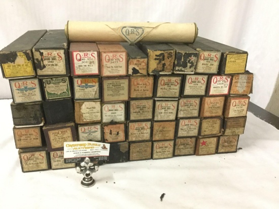 x46 Player Piano Rolls In Boxes. By Universal, QRS, Imperial, etc. see pics.