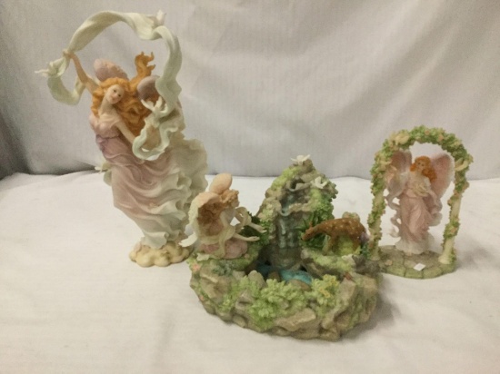 3 Seraphim Statues by Roman inc - Beautiful Haven, Heavenly Beauty and Cherish the Day statues