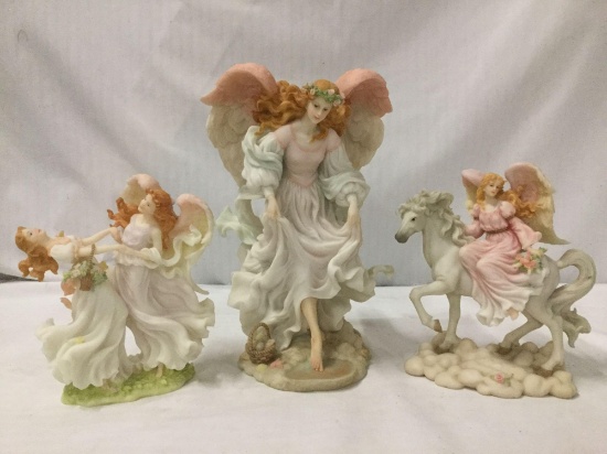 3 Seraphim Statues by Roman Inc. Nature Own, Rejoice in Life, and Free Spirit Statues