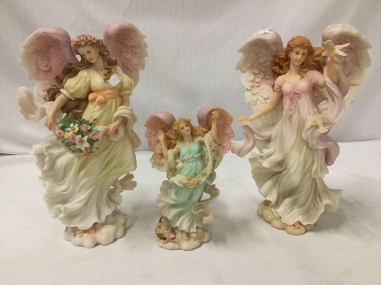 3 Seraphim Statues by Roman Inc. Natures Gift, Summers Delight, and Heavenly Maiden Statues