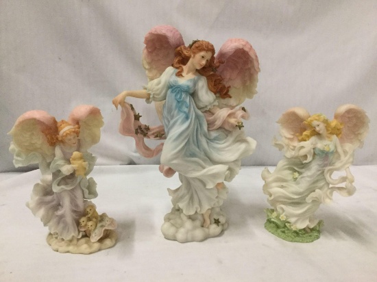 3 Seraphim Statues by Roman Inc. Blessings From Above, Embrace Life, Statues