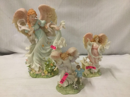 3 Seraphim Statues by Roman Inc. Happiness Abounds, Angels to Watch Over Me, Sharing the Stand