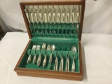 75 pc Wallace King Christian Sterling Silver flatware set in box 3815 g ttw - see pics and desc -