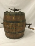 Vintage wooden barrel butter churn - The Belle Churn by J. McDermaid. Made in Rockford Illinois