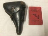 Officers Leather WWII German Wehrmacht Luftwaffe Luger Pistol Holster w/Mag & Parabellum/Luger Auto