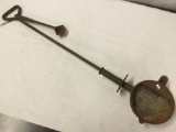 Antique Norris Brothers Bottom Pour Smelting Blacksmith Ladle Pat App 1878 w/ smaller spoon