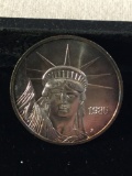 1985 Liberty silver trade coin, .999 silver @ 1 Troy ounce w/ attractive toning