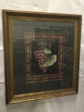 Large modern home decor print of grapes by unknown artist in frame