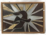 Stained glass wall art - bird in flight - has two cracks see pics